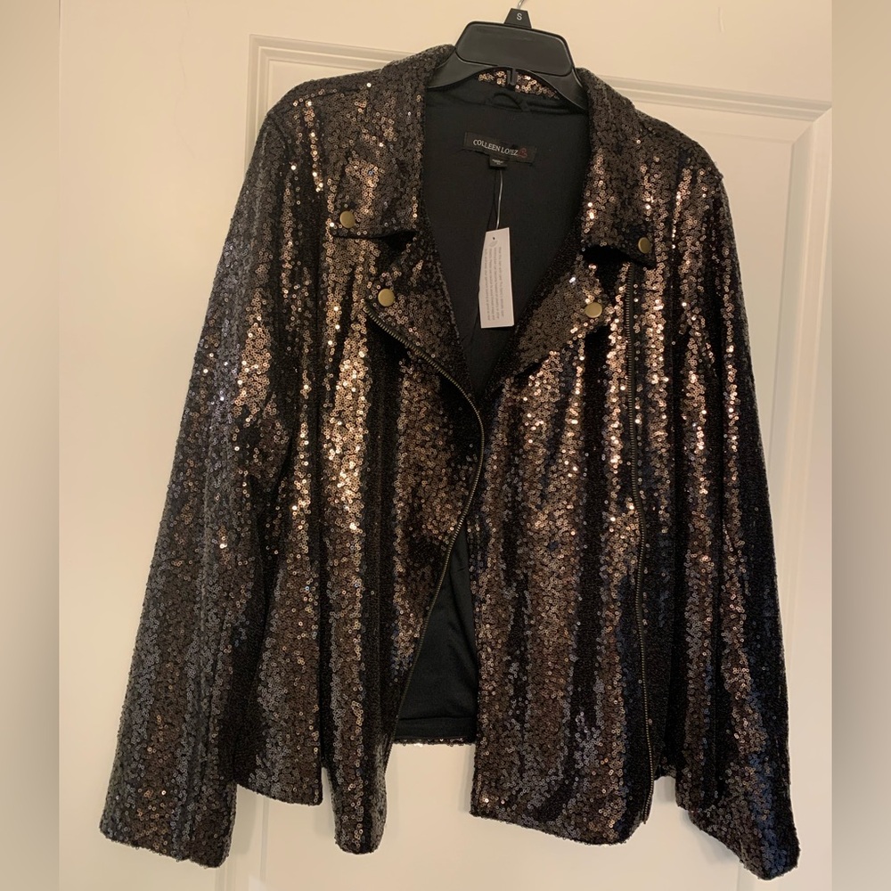 Sequin Brown Moto Jacket NWT 🌴